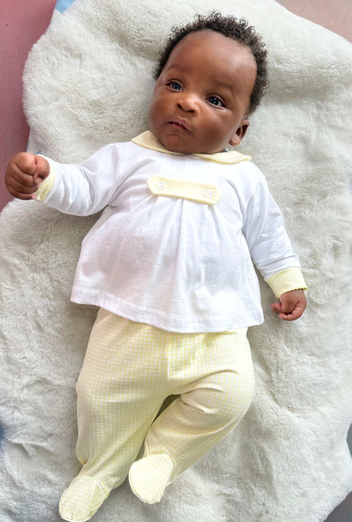 Oscar lemon gingham unisex set
