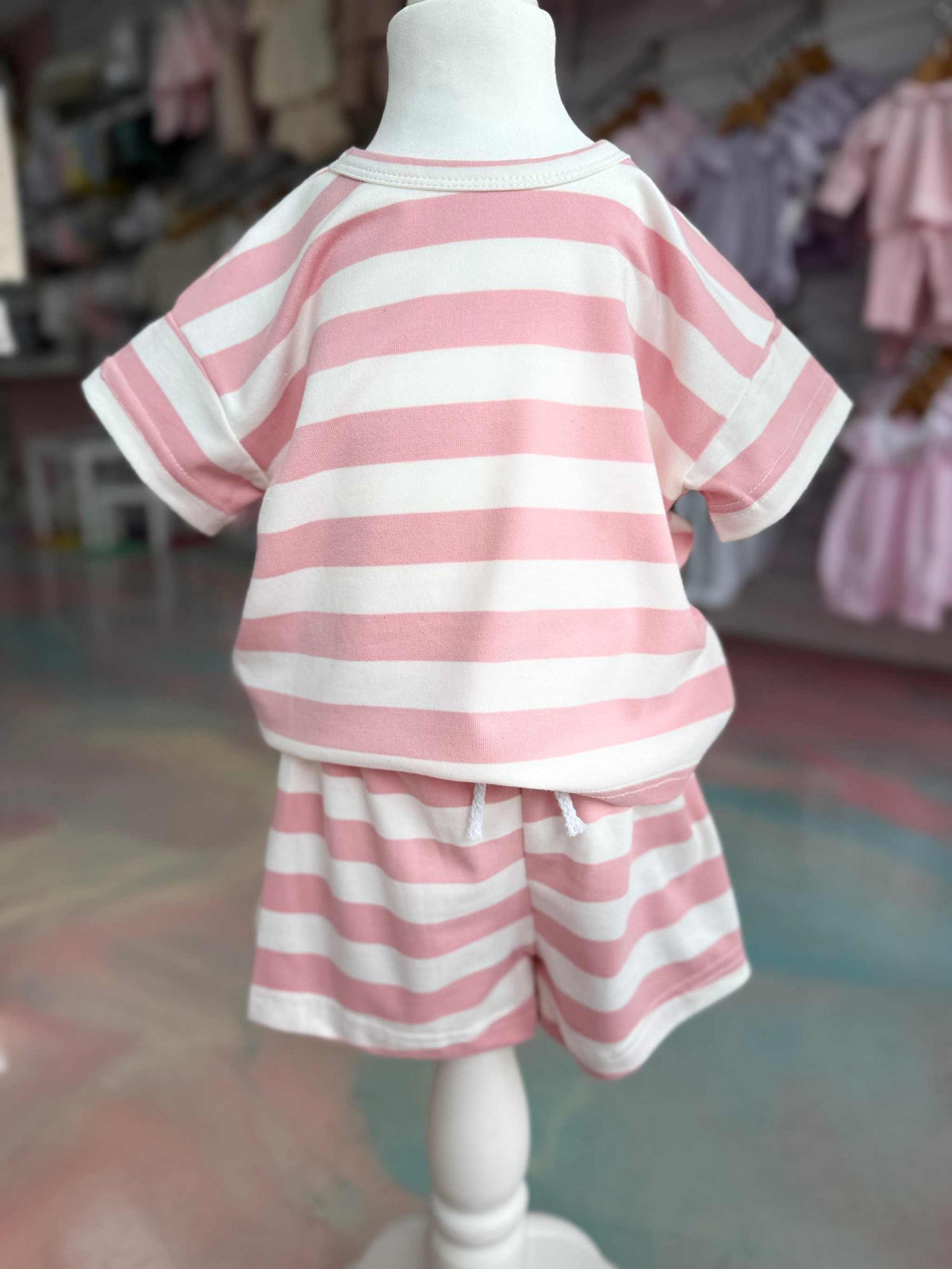 Candy Stripe Summer Shorts Set 