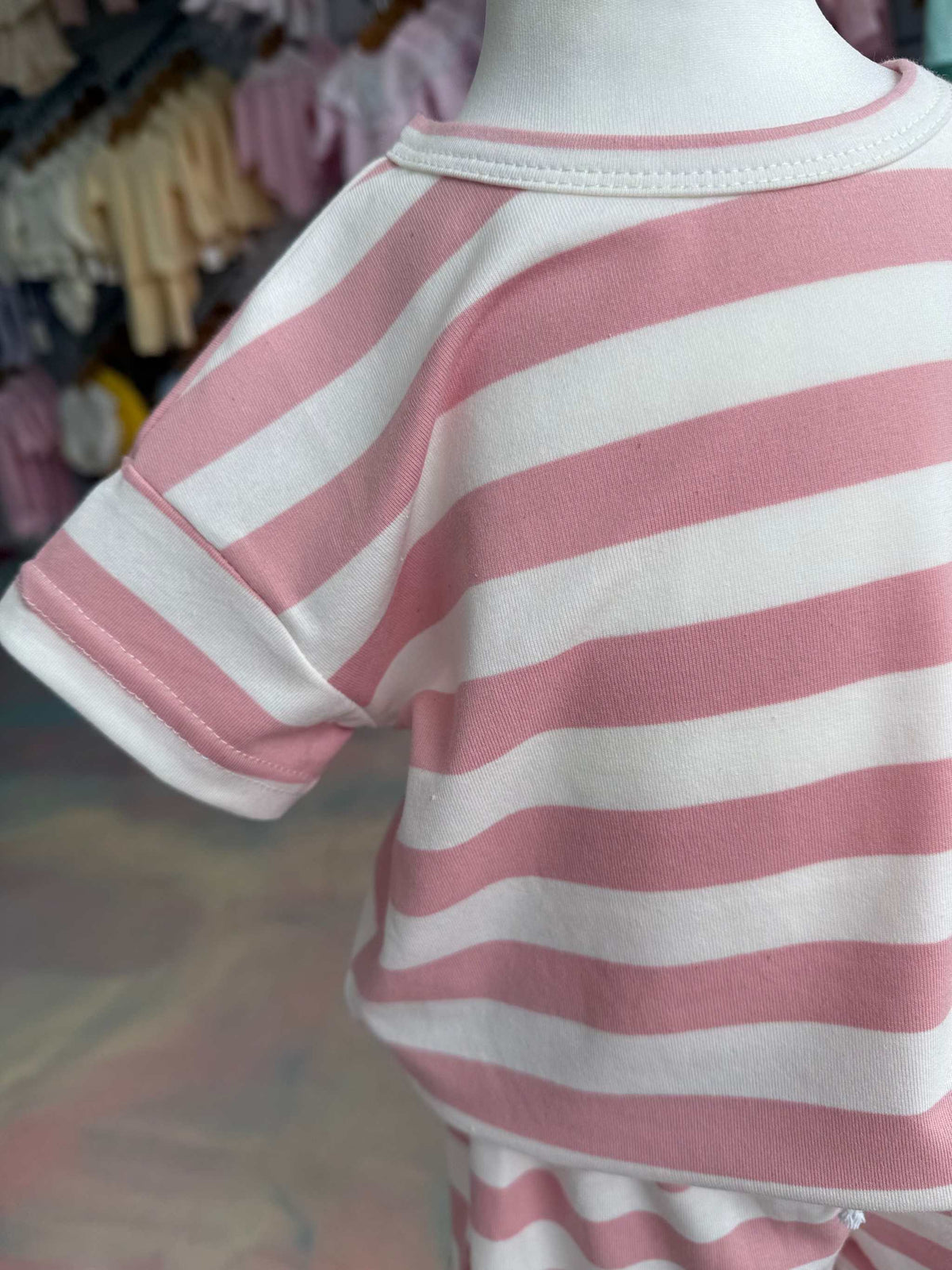 Candy Stripe Summer Shorts Set 
