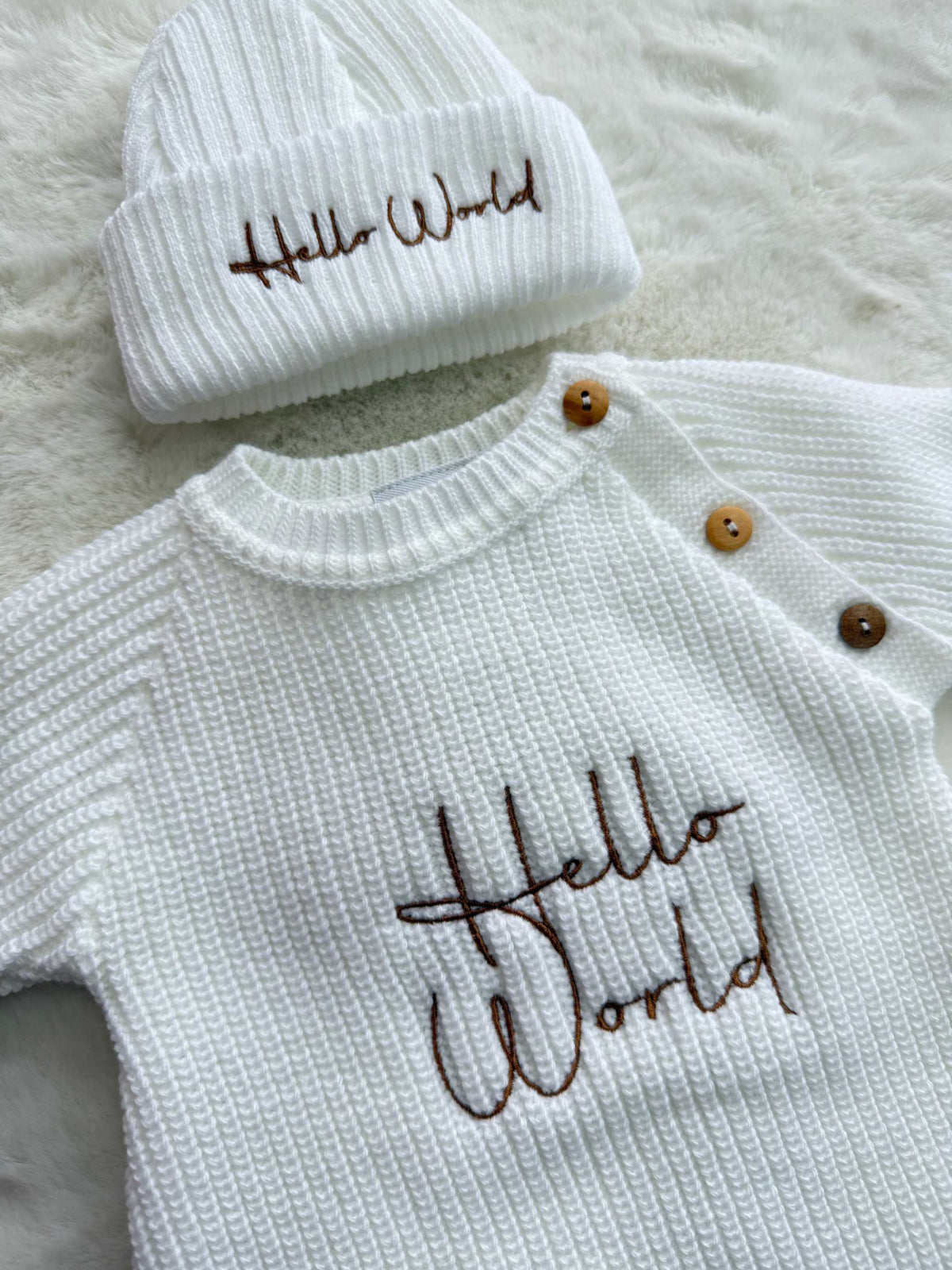 HELLO WORLD knitted unisex set