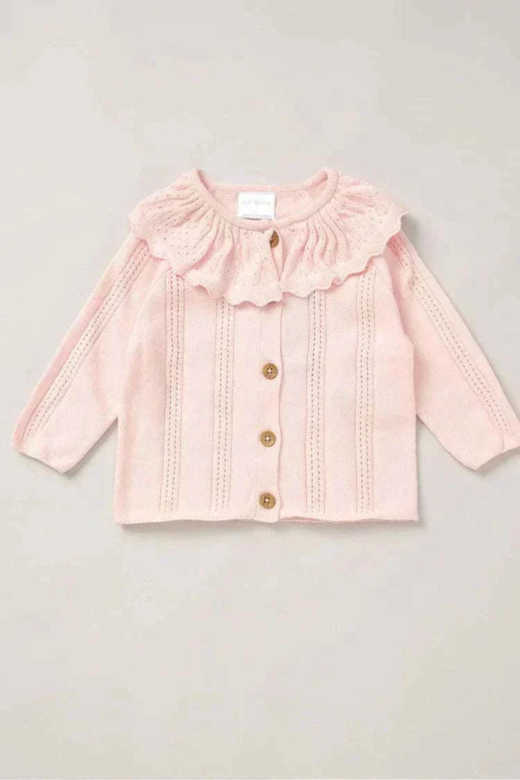 Rock-A-Bye Baby 100% Cotton Knit Cardigan with Sherpa Lining