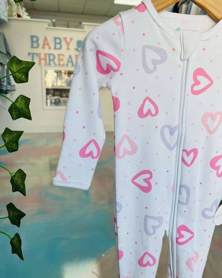 Organic cotton heart sleepsuit